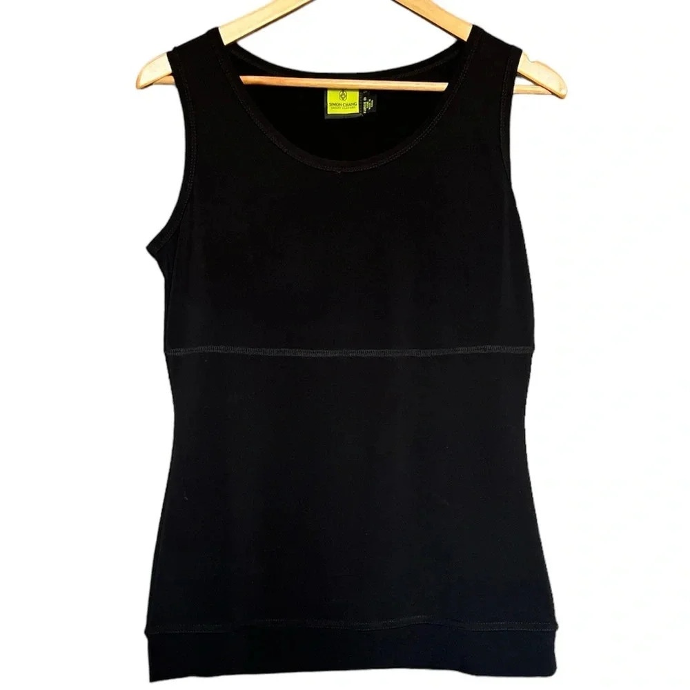 Simon Chang "Smart clothes" black woman’s shirt size small, slimming top